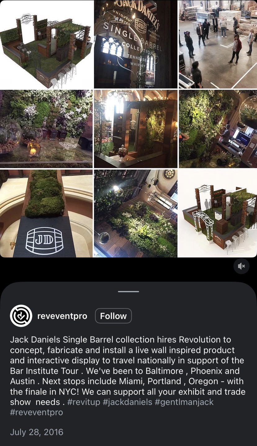 Jack Daniel's Single Barrel Live Wall Installation